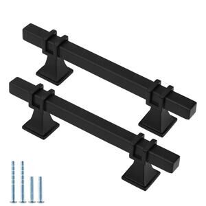 25 Pack 3 3/4 Inch Black Cabinet Handles Matte Black Cabinet Pulls Square